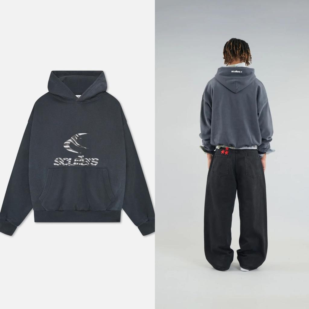 DRIPX European and American Printed Hoodie American Couple Retro Loose Trendy Tops