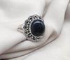 Black Onyx 925 Sterling Silver Ring: Vintage Boho Protection Jewelry
