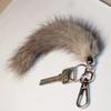 Fosrion Real Mink Tail Fur Key Chain Hook Ring for Official Motorcar Jeep Truck Motorcycle Motorcycle Motorcycle Bike Grey,M, gray
