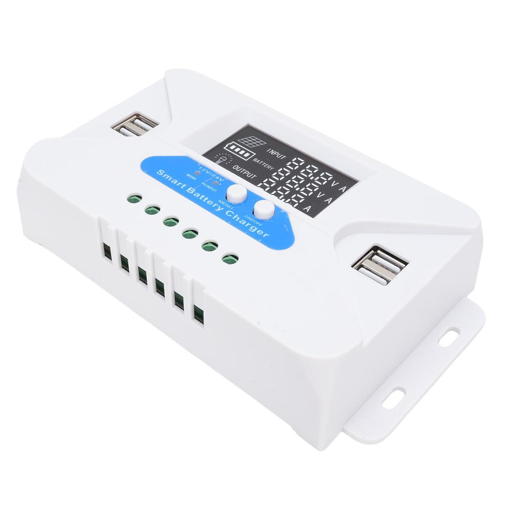 20A Adaptive Solar Charge Controller Solar Panel Regulator with 4 USB Ports for Lithium Ion Battery
