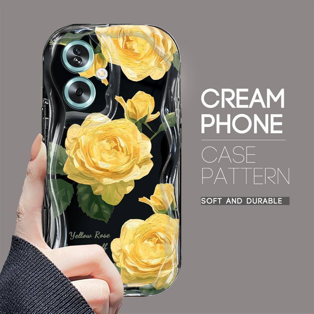 

Милый мультяшный узор, кремовая текстура, мягкий силиконовый чехол с волнистыми краями, чехол для телефона для OPPO Reno Realme OPPO A74