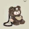 JIAERDI Korean Cute Bear Doll Backpack Women Cartoon Plush Large Capacity Daypack Ladies Student Lolita Chic Mochilas Mujer