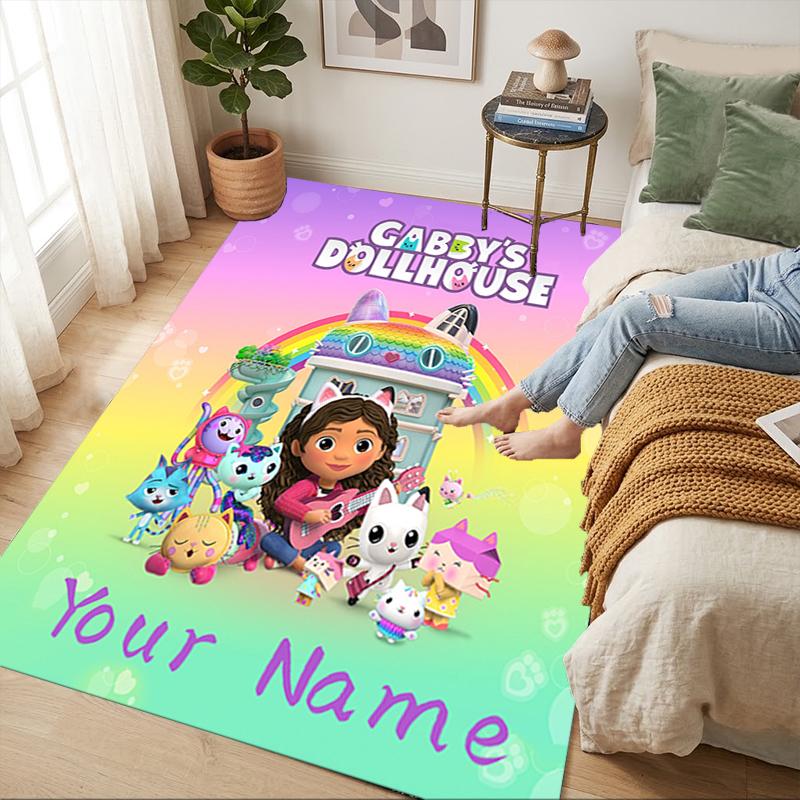 Custom Name Kitty Party Living Room Non-Slip Area Rug Soft Carpet for Bedroom Kids Playroom Sofa Office Home Decor Doormat