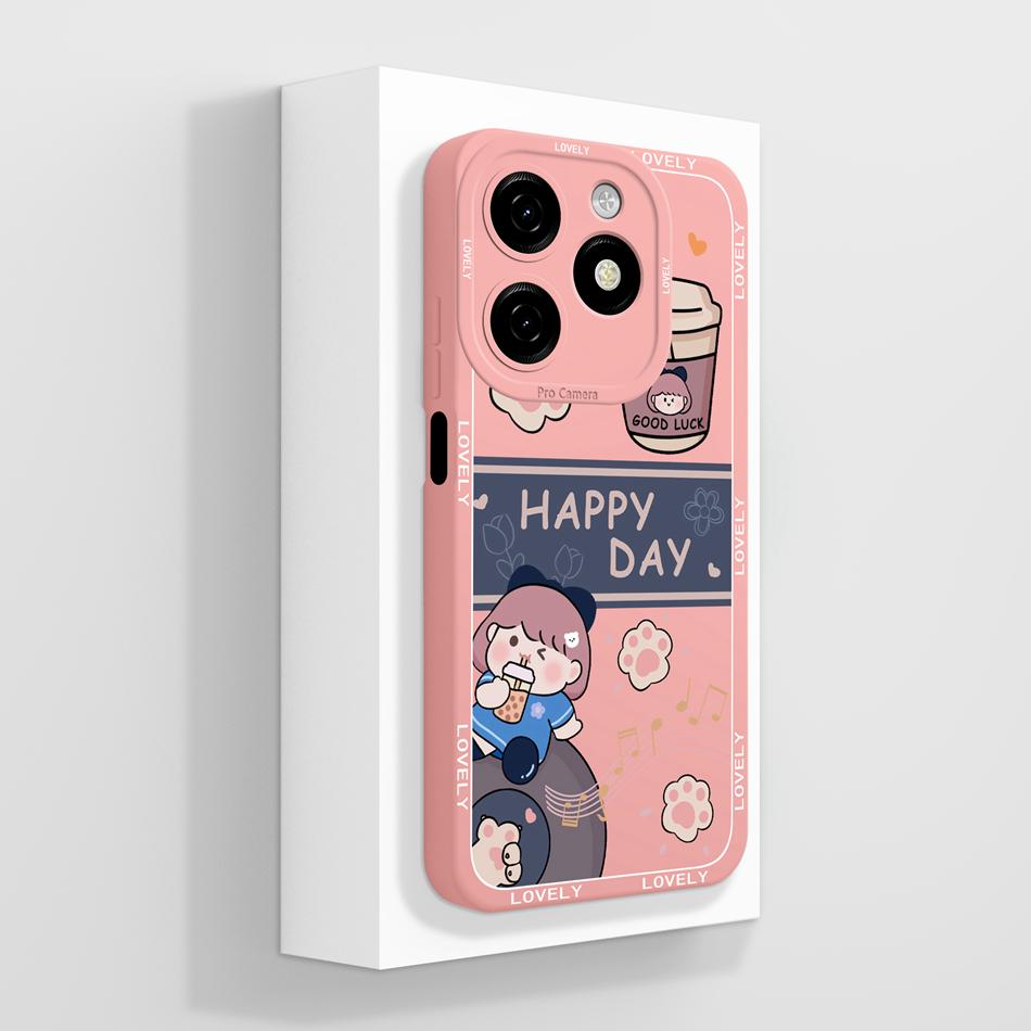 For Infinix Smart 8 Pro Plus Case Cute Panda Back Cover For Infinix Smart8 HD Phone Cases Soft Liquid Silicone Camera Protectors