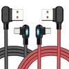 High Strength 90 Degree USB C Cable Reinforced Nylon Braided Cord Supports Quick Charge Ideal For Gaming And Daily Use