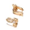 Elegant Bow Zircon Earrings: Copper-Plated, Real Gold for Women, European & American Fashion