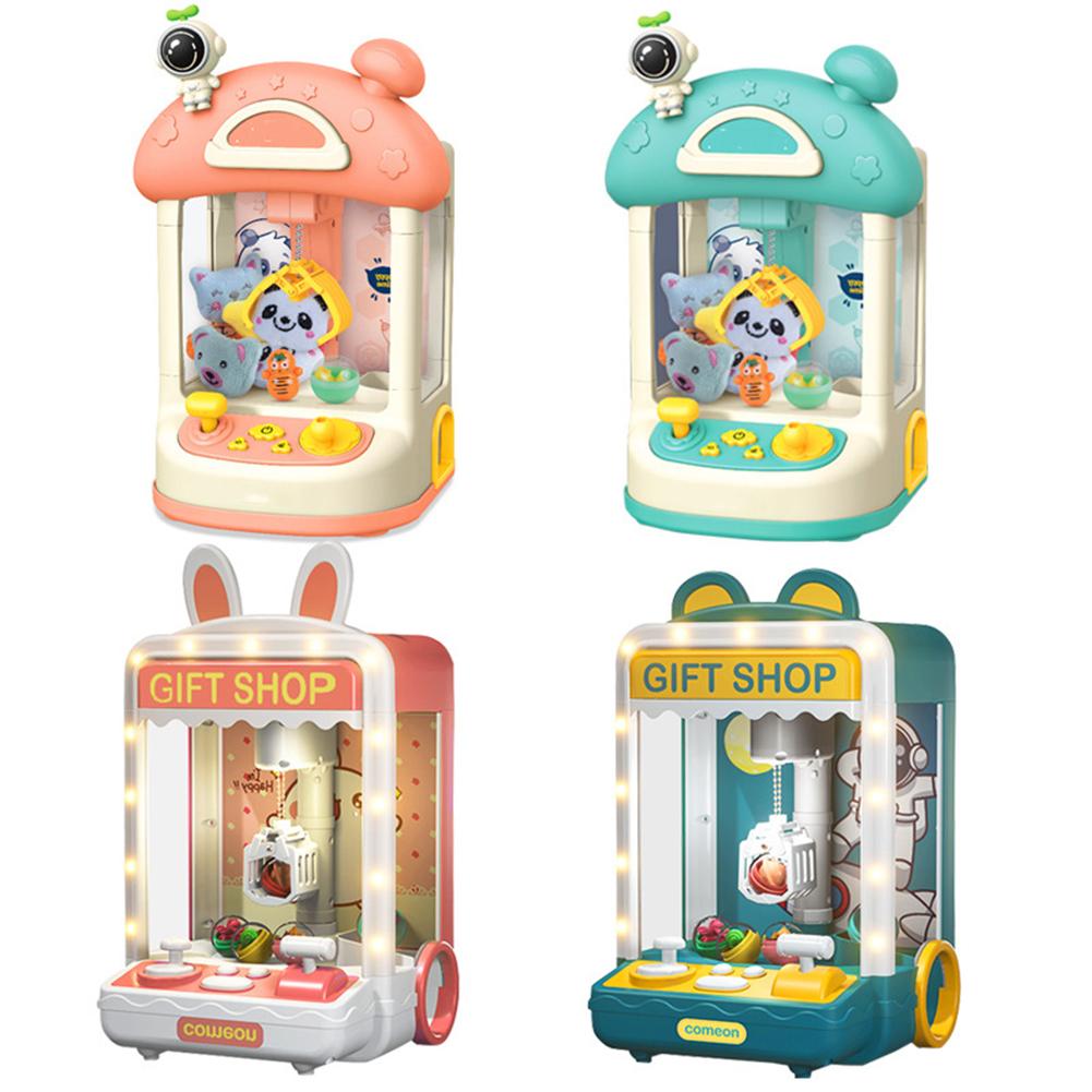 Kids Claw Machine Electronic Arcade Claw Machine With Music Light Toy Grabber Machine With 10 Dolls 10 Capsule Toys