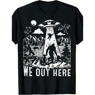 Taglie Europee T-shirt Retrò Cryptid da Uomo - Sasquatch e Creature Mitologiche Locali T-shirt Grafica