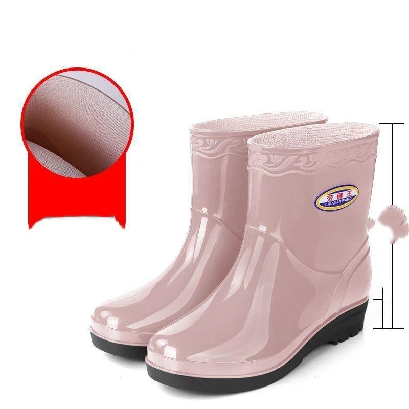 Damen Modische Bequeme Rutschfeste Wasserdichte Zwischensohle Regenschuhe Gummischuhe