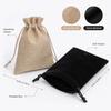 Burlap Velvet Jewelry Pouches Drawstring Closure Jewelry Storage Bags  Travel Organization