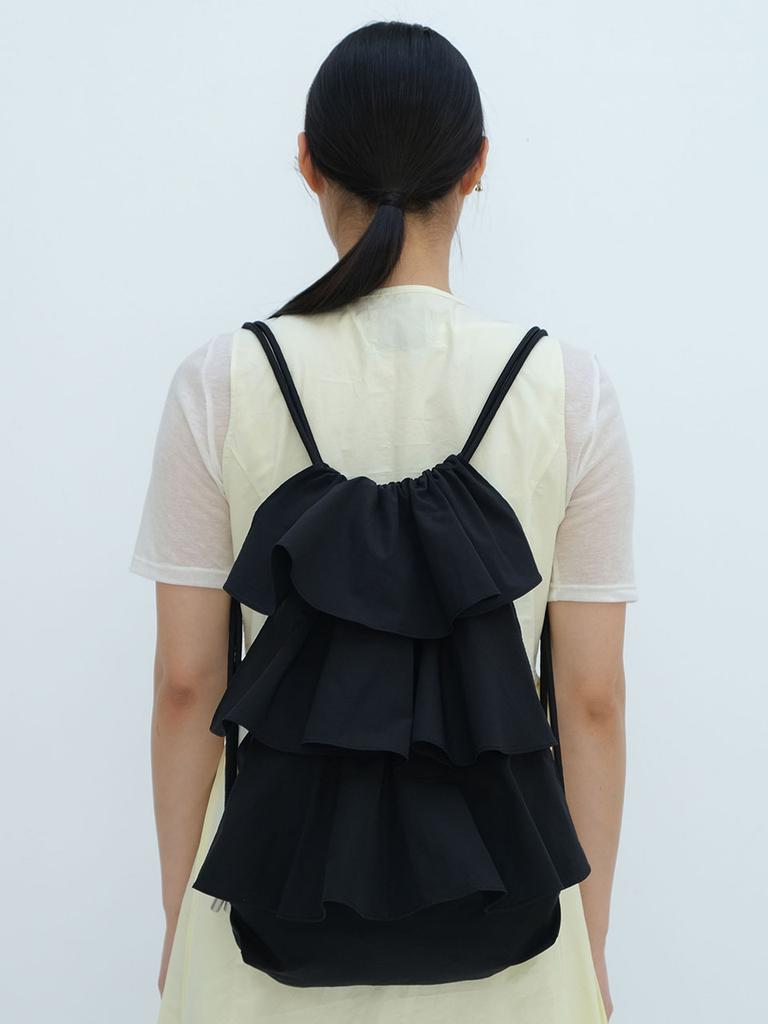 Vimun Ruffle String Bag_Black