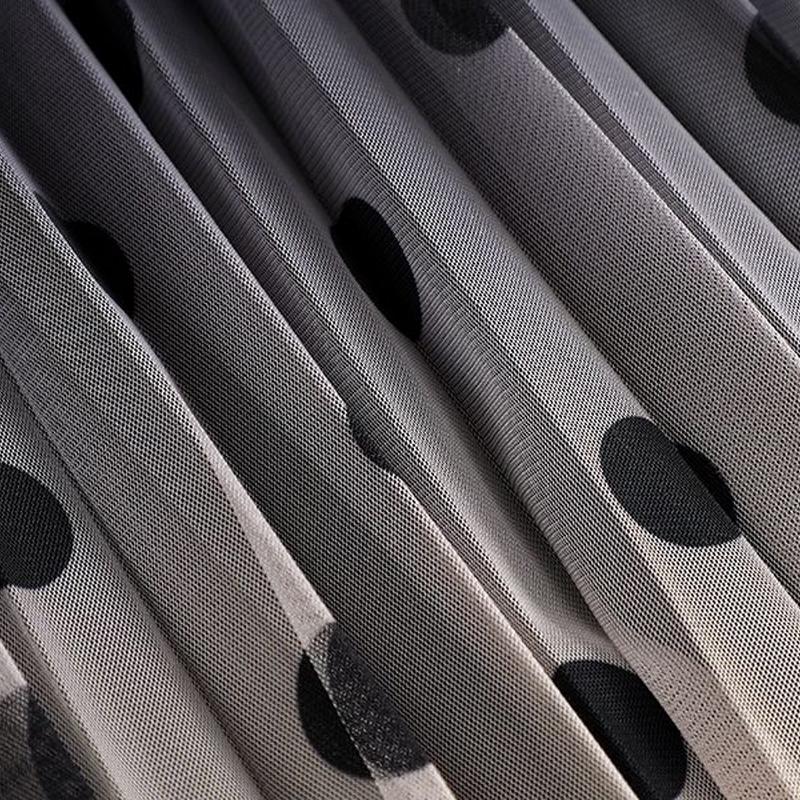 Jarní Sukně ze Síťoviny s Gradientním Barevným Přechodem Ležérní Skládaná Sukně s Puntíky