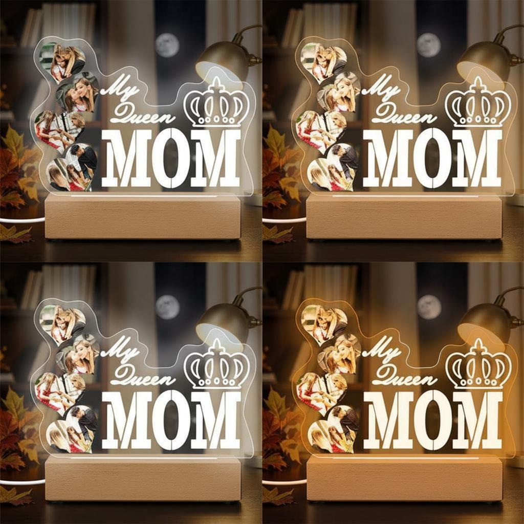 Personalized Photo Night Lamp Mother's Day Gift Acrylic Illuminated Lamp Engraved Acrylic Night Lamp Memorable Keepsake