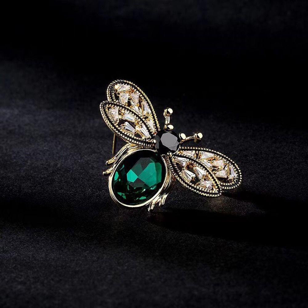 Girl Gifts Zinc Zinc Alloy Bee Corsage Zircon Clothing Accessory Vintage Brooch Fashion Jewelry Women Brooch