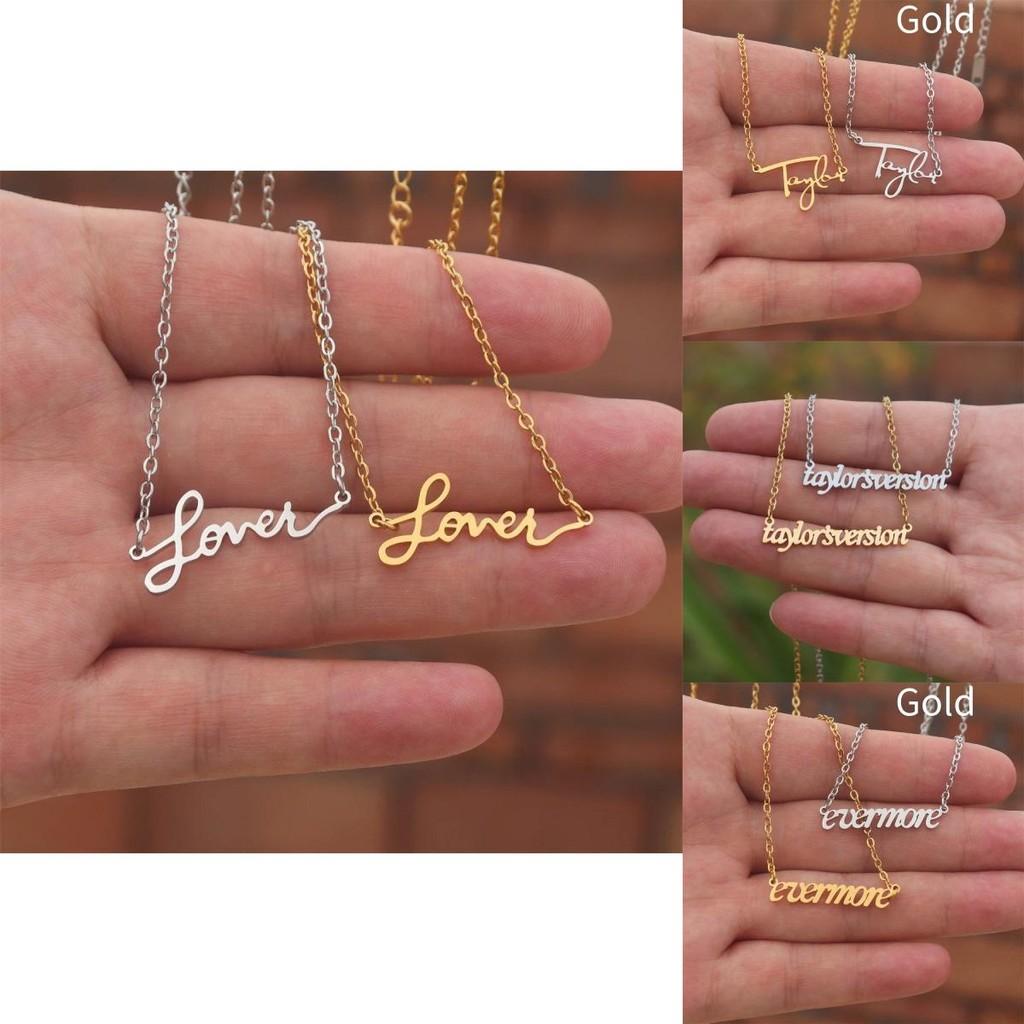 Taylor Stainless Steel Necklace Pendant Pop Singer Signature Jewelry Letter Number Style