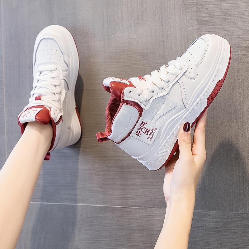 High-top Internet celebrity white shoes women ins tide autumn new popular spring and autumn Korean version versatile platform sports shoes