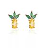 Tropical Fruit Zircon No-Piercing 925 Silver Stud Earrings – Lightweight Luxury Dangles for Women