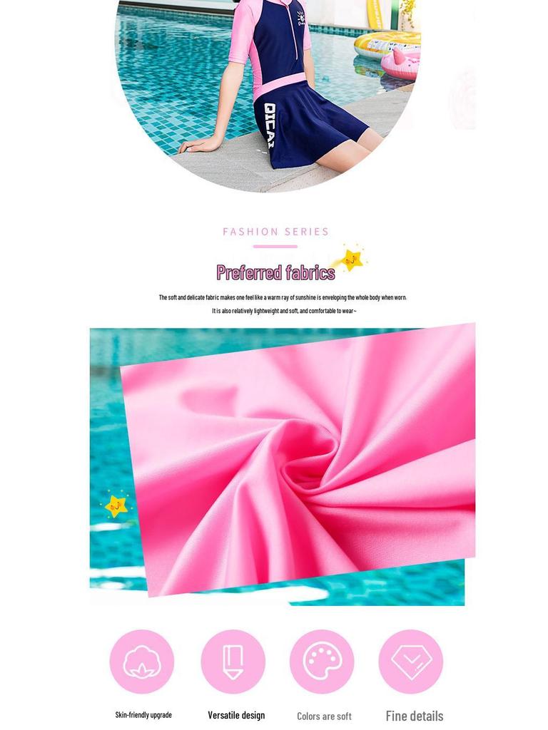 Girls' Princess Swimsuit: One-Piece Sun Protection for Toddlers To Teens.