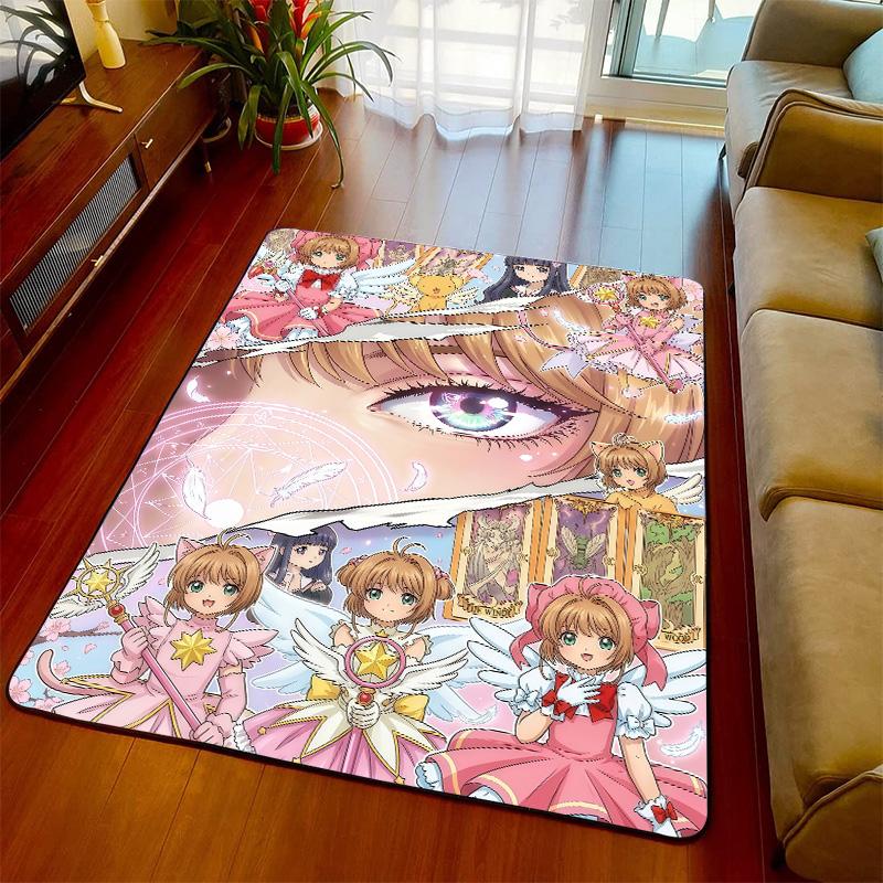 Cardcaptor Sakura Decorative Carpet Rug Anime Floor Mat Soft Feel Non Slip Base for Bedroom Living Room -QJY