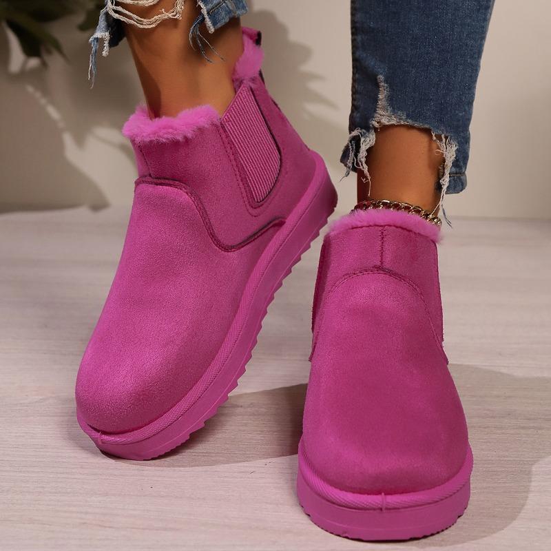 Fashion Big Size Snow Boots Women 2024 New Thickened and Fleece Winter Fashion Warm Slip-on Ankle Boots Cotton