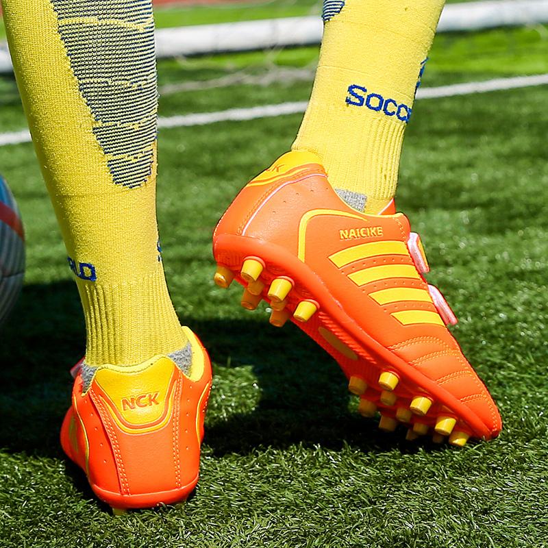 Jungen Fußballschuhe Rutschfest Verschleißfest Klettverschluss Outdoor Fußballschuhe Training Kinderschuhe