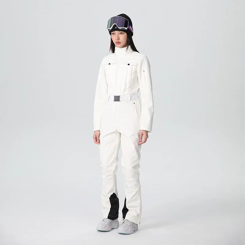 2025 Solid Body Fit Windproof Waterproof Ski Suit Outdoor Snowboard Sets Woman Thermal Breathable Snow Sports One Piece Clothing
