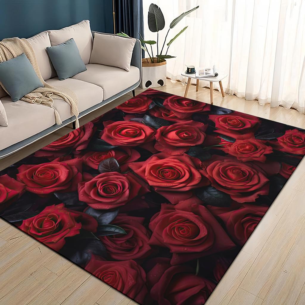 27 Style New Colorful Rose Romantic Flower Love Carpet Rug for Living Room Bedroom Home Sofa Decoration,kids Non-slip Floor Mat