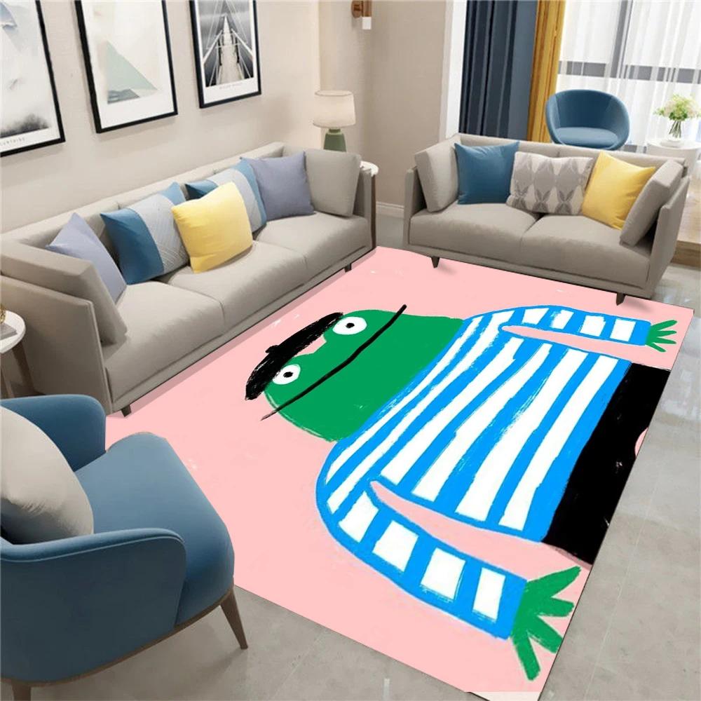 Modern Minimalist Style Illustration Carpet for Living Room Kitchen Bedroom Decor Mat Home Decoration Washable Rug Creative Gift