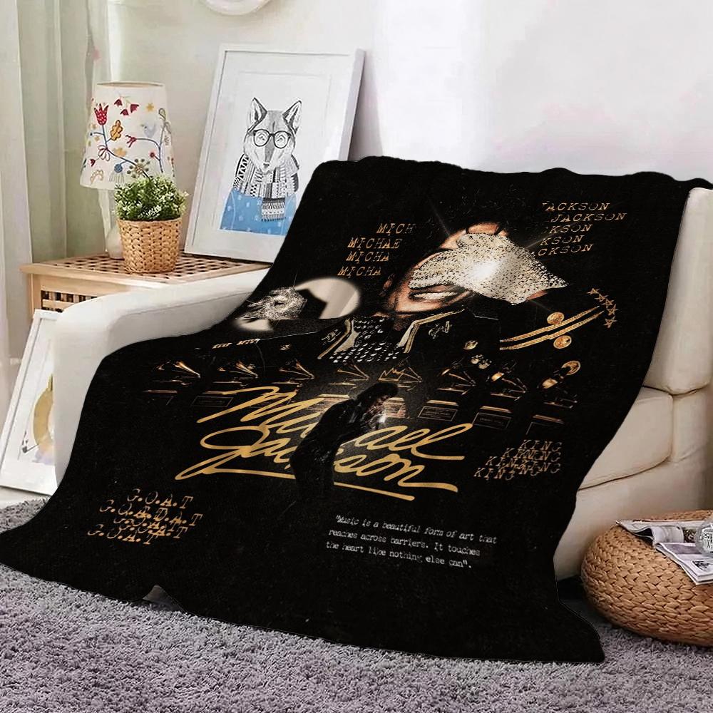 Michael Jackson Pop Theme Blanket Cozy Warm Fleece Blanket For Camping Travel Party Decor Great Holiday Gift