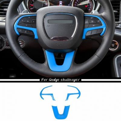 Steering Wheel Frame Trim Decor Cover Bezels For Dodge Challenger Charger 2015+