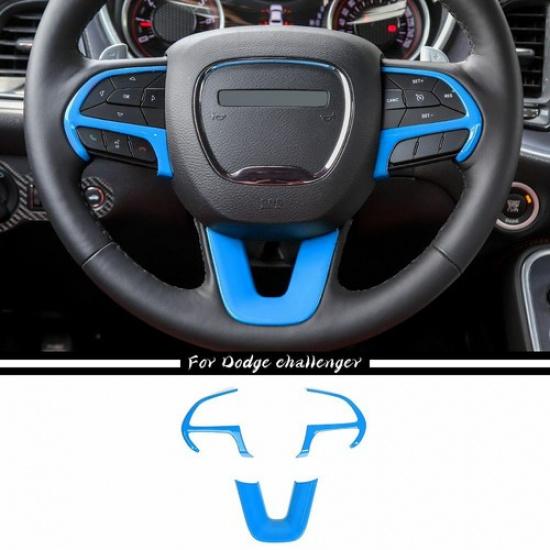 

Steering Wheel Frame Trim Decor Cover Bezels For Dodge Challenger Charger 2015+