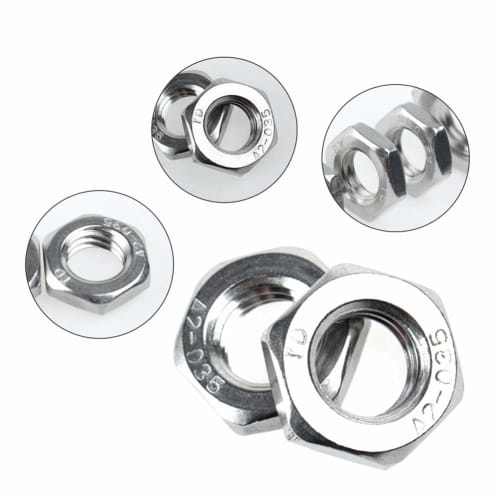 Xiedeai Hex Head Lock Nuts - Stainless Steel Metric Thread Hex Thin Lock Nuts Hardware Fastener Tools M4 M5 M6 M10 M12 M14 M16
