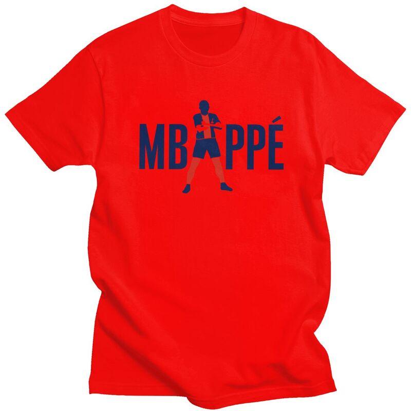 Individuelles Fußball Mbappes T-Shirt für Herren 100% Baumwolle T-Shirt Freizeit-T-Shirts Kurze Ärmel Fußball-Liebhaber T-Shirt Kleidung
