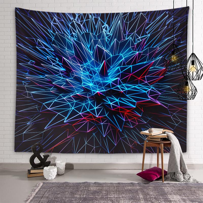 Tapiserie cu pisici colorate cu personalitate, tapiserie psihedelica geometrică, mandala, artă de perete, tapiserie hippie, boemă, decor acasă