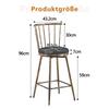 Modern Metal Bar Stool in Windsor Style with Upholstered Seat for Kitchen Islands, Bars, Restaurants; Bar Height; Vintage and Minimalist Style
