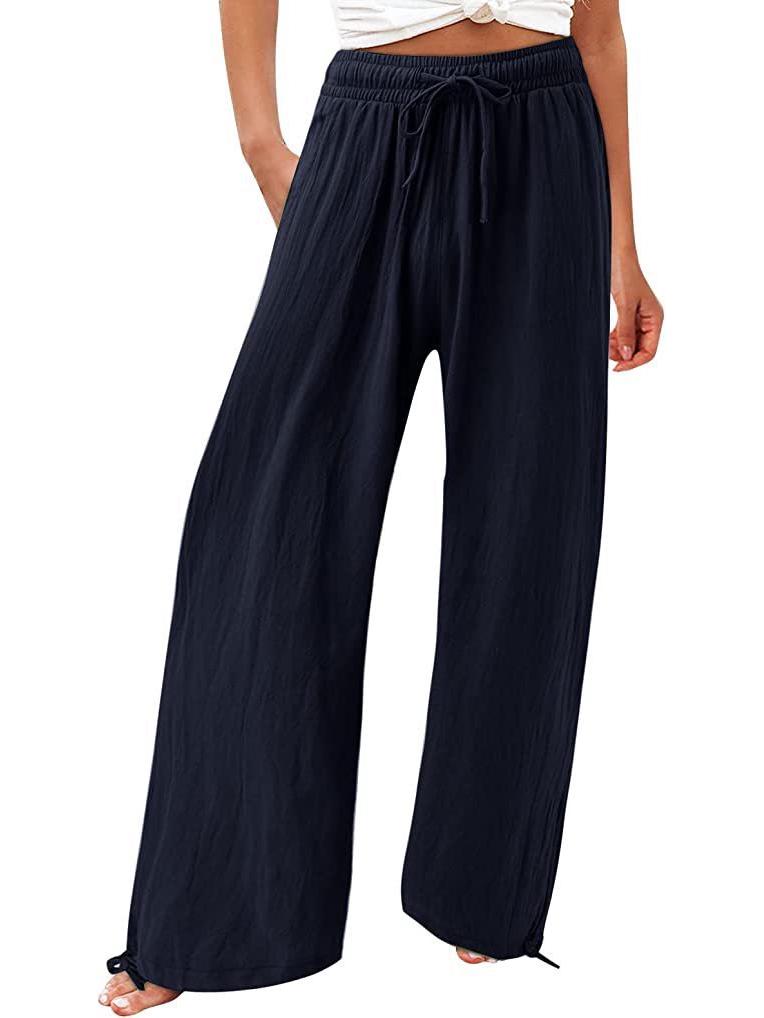 2026 Women's Cotton Linen Casual Solid Color Straight Leg Pants In Thirteen Colors