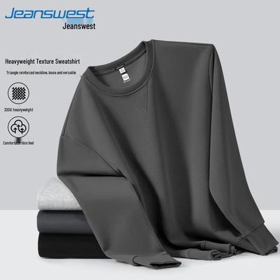 Jeanswest Herren Schweres Einfarbiges Rundhals-Sweatshirt