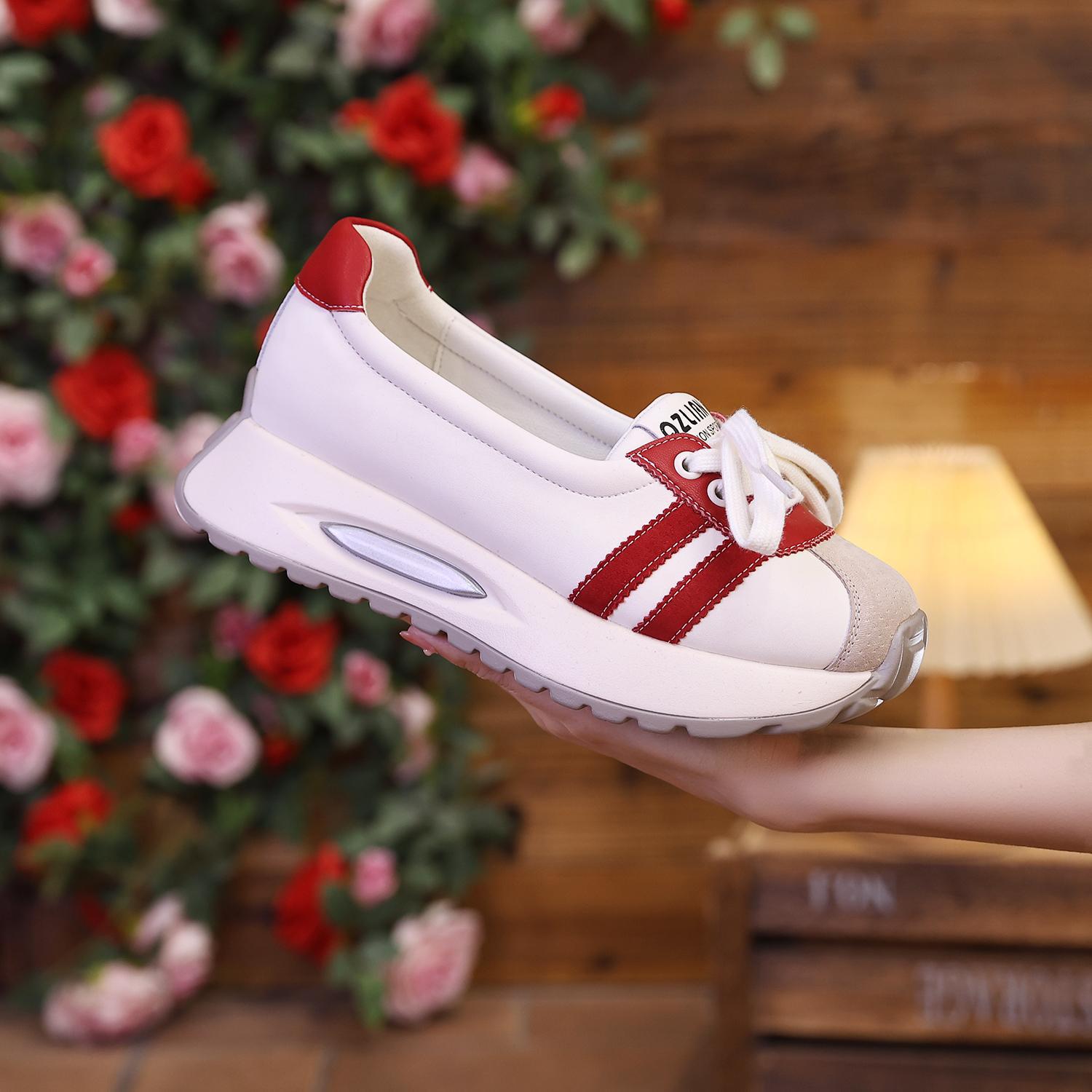 

Sneakers women s summer breathable thick-soled dad white shoes 35