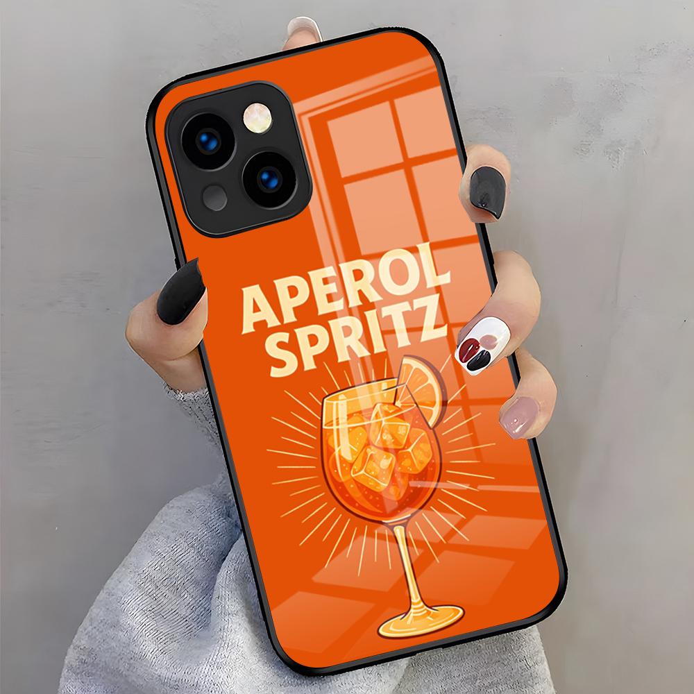 A-Aperol S-Spritz Phone Case For IPhone 17 Pro Max 16 15 14 Pro Max 13 11 X Xs Xr 8 7Plus Glass Cover