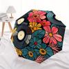 1pc Vinyl Flowers Automatic Open/close Folding Compact Umbrella, 8-Rib Sturdy Canopy, Lightweight Portable, Everyday Use, Gift, Outdoor Umbrella, Trav