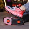 Boys Lights Sports Shoes Rubbing Shoes Charging /Disassembling Tow Wheels Slide Shoes LED Kids Glowing Sneakers