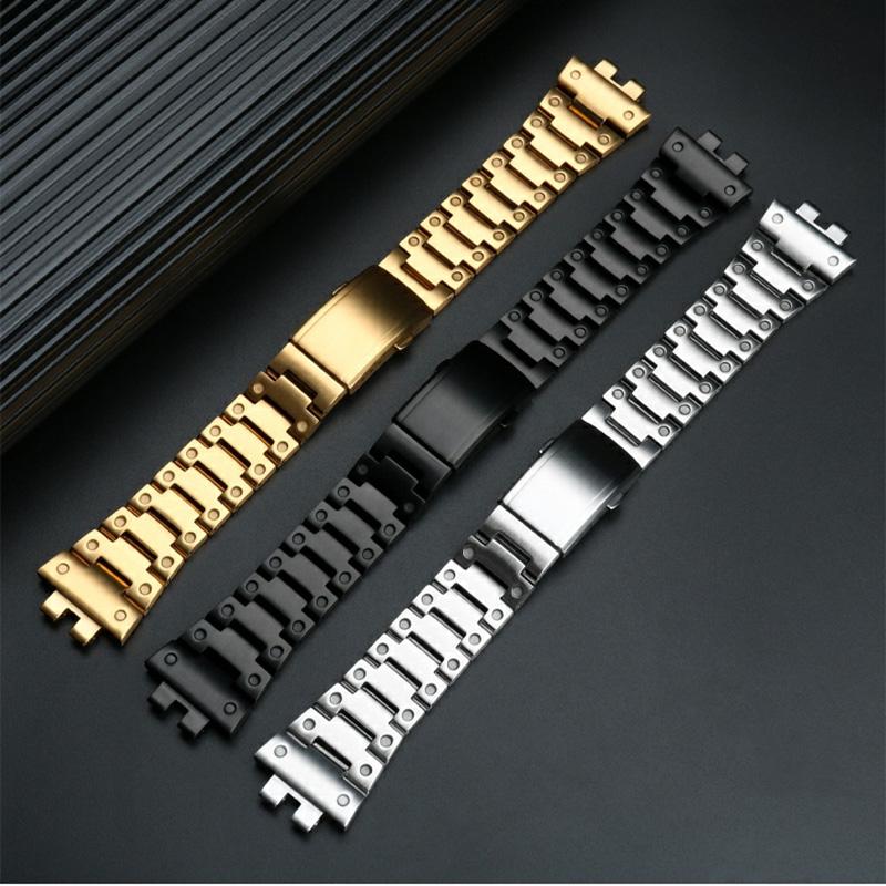 Edelstahl Mod Kit für CASIO G-SHOCK GMW-B5000 – Metalllünettengehäuse Vollmetallarmband für 3459 gmwb5000, Herren-Uhrenarmband