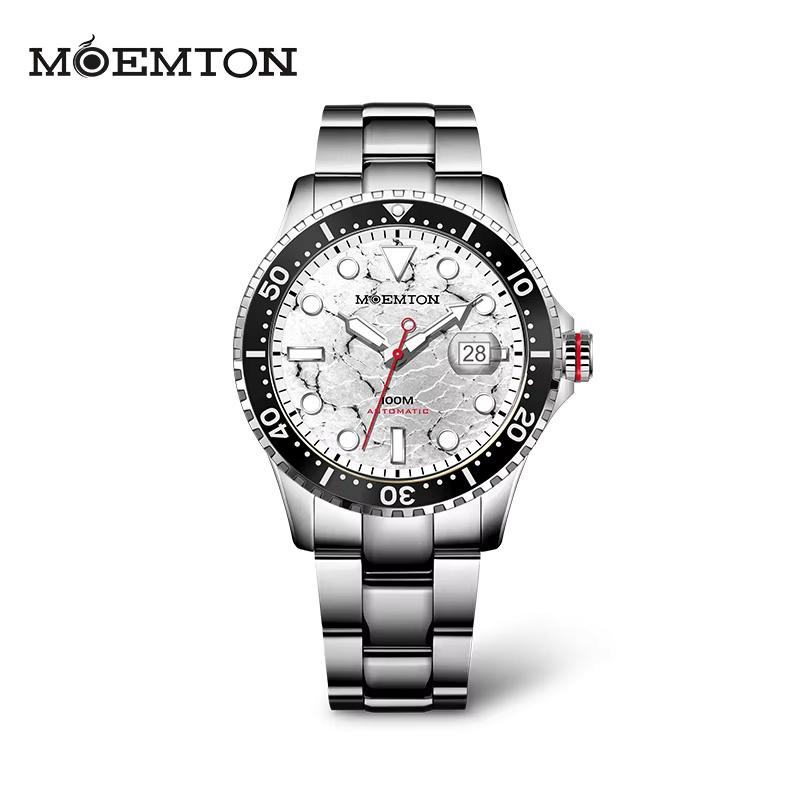MOEMTON automatic mechanical man watches Sapphire glass luminous 100-meter water-resistant diving watches for man