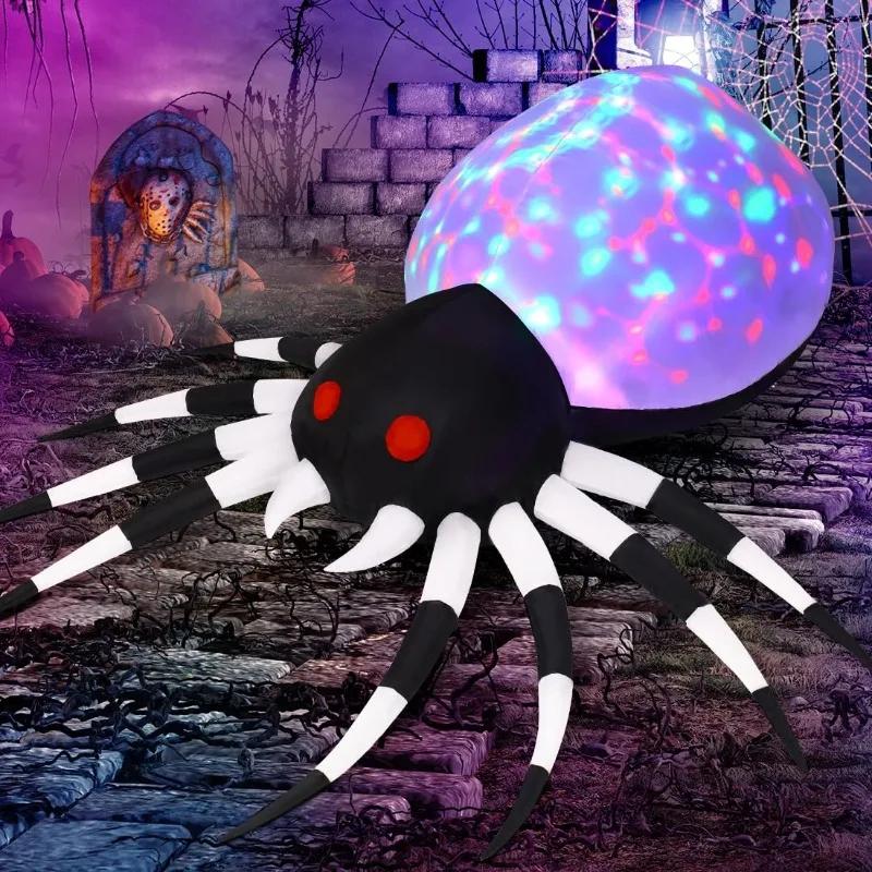 6FT Halloween Inflatable Toys Outdoor Decoration Spider with Magic Light Blow Up Inflatables for Outdoor Yard Lawn Decor Garden