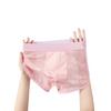 Men's Summer Sexy Lace Rose Ice Silk Thin Mesh Gauze Breathable Cool Quick Dry Flat Angle Underwear
