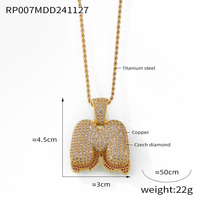 Elegant European-Style Necklace: Women's 26-Letter Diamond-Inlaid Copper Pendant on Titanium Steel Clavicle Chain