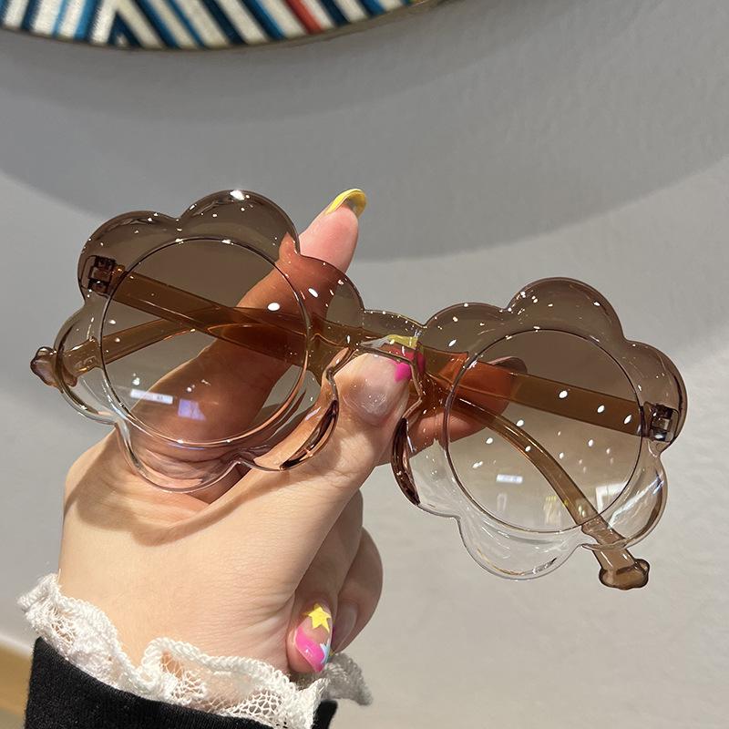 

New Color Children S Sunglasses Round Children S Glasses Sunscreen Baby Sunflower Sun Glasses Cute Girl Flower Shape Eyewear 1PC