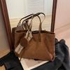 Large Capacity Suede Bag Women's Autumn and Winter Versatile Casual Shoulder Bag Class Tote Bag