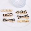 Black And White Plaid Hairpin French Diamond Bangs Clip Checkerboard Duck Bill Clip Fashion Hairpin Edge Clip Hair Accessories