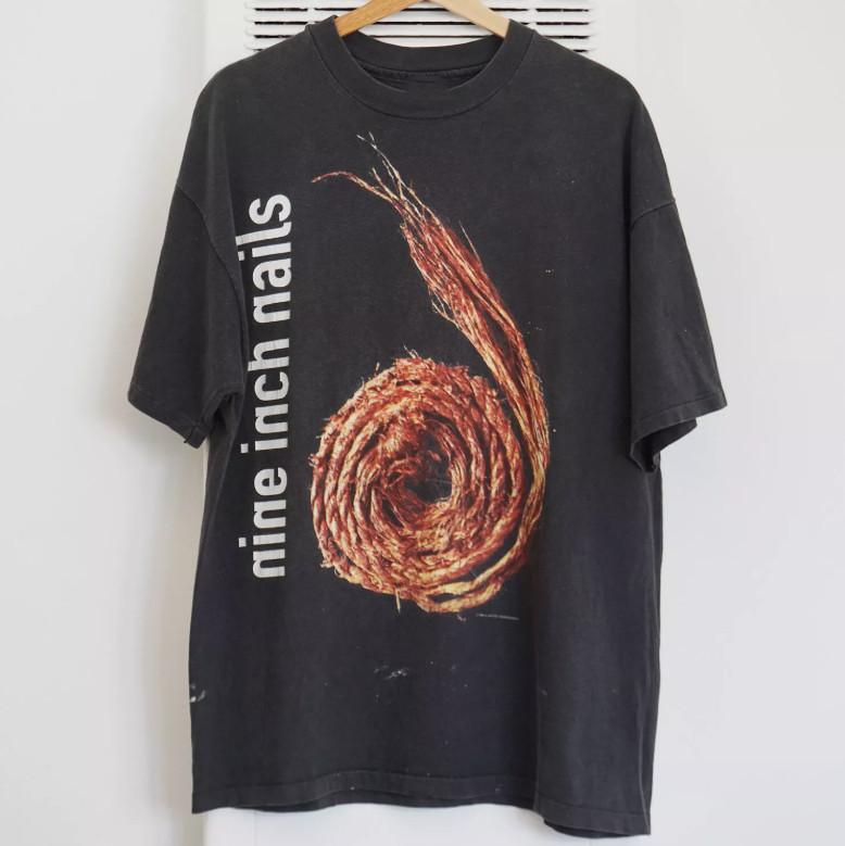 

1995 Nine Inch Nails Further Down the Spiral Band Black Unisex T-shirt 4XL